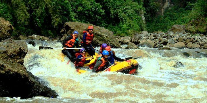 Whitewater rafting at Cimanuk River, Garut, Indonesia"