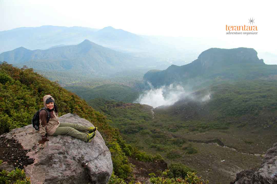 Taking Photo Near Mount Gede Summit