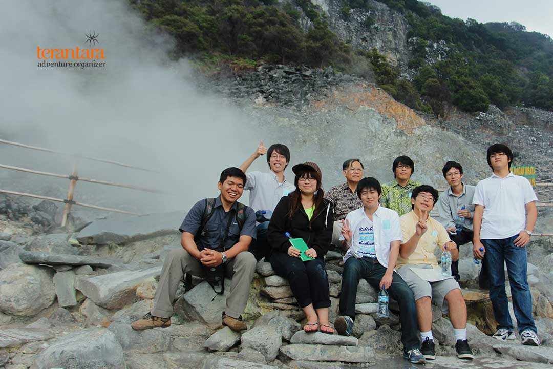 Our Guests From Japan, Posing in Tangkuban Perahu Our Guests From Japan, Posing in Tangkuban Perahu
